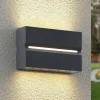Prios Itarion LED udendørs væglampe, klar skærm