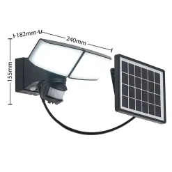 Prios Kalvito LED-solcellevægspot, sensor 2 lk