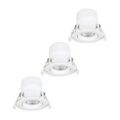 Prios LED indbygningslampe Shima, hvid, 7W, 3000K, 3 enheder, dæmpbar