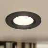 Prios LED indbygningslampe Shima, sort, 7 W, 3000K, dæmpbar