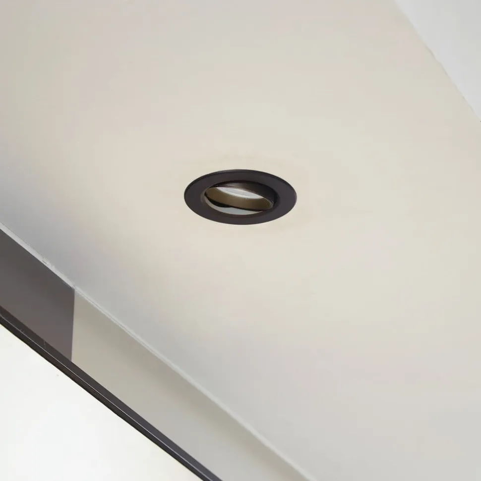Prios LED indbygningslampe Shima, sort, 7 W, 3000K, dæmpbar