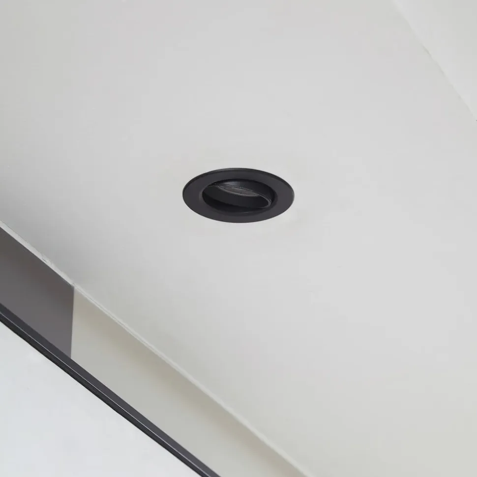 Prios LED indbygningslampe Shima, sort, 7 W, 3000K, dæmpbar