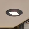 Prios LED indbygningslampe Shima, sort, 9 W, 3000K, dæmpbar