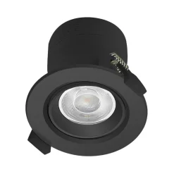 Prios LED indbygningslampe Shima, sort, 9 W, 3000K, dæmpbar