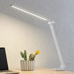 Prios LED-bordlampe Tamarin, højde 40 cm, hvid, dæmpbar