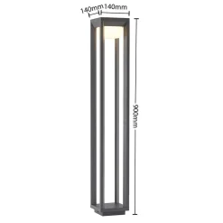 Prios LED-gadelampe Gamion, 90 cm, antracit, metal, IP54