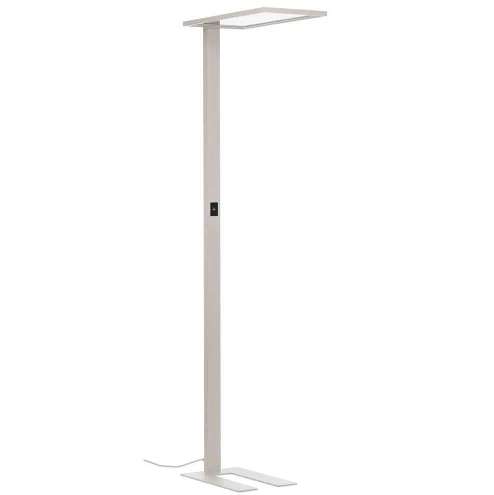 Prios LED-gulvlampe til kontor Taronis, hvid, 195 cm, dæmpbar