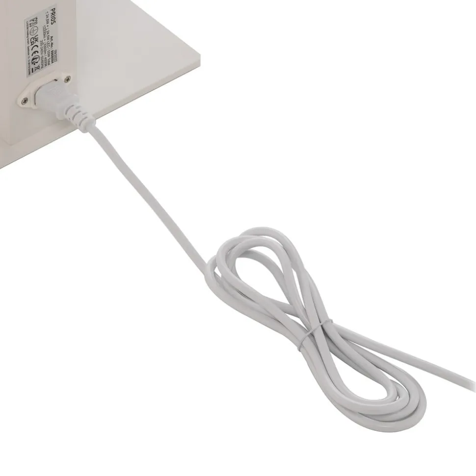Prios LED-gulvlampe til kontor Taronis, hvid, 195 cm, dæmpbar