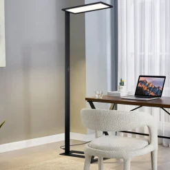 Prios LED-gulvlampe til kontor Taronis, sort, 195 cm, dæmpbar