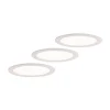 Prios LED-indbygningslampe Cadance, hvid, 22 cm, sæt med 3, CCT