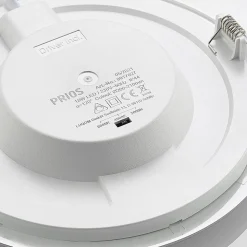 Prios LED-indbygningslampe Cadance, sølv, 22 cm, sæt med 10, CCT