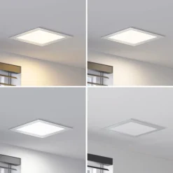 Prios LED-indbygningslampe Helina, sølv, 22 cm, 24 W, dæmpbar