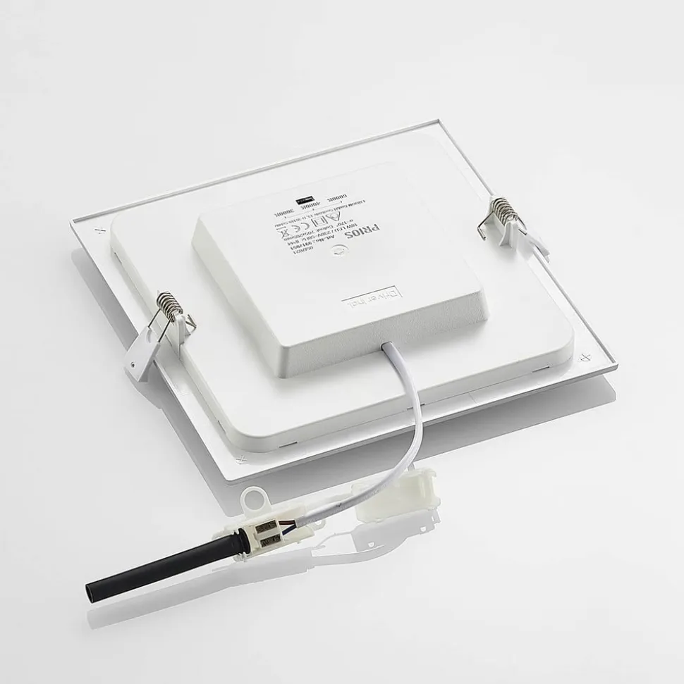 Prios LED-indbygningslampe Helina, sølv, 22 cm, 18 W, dæmpbar