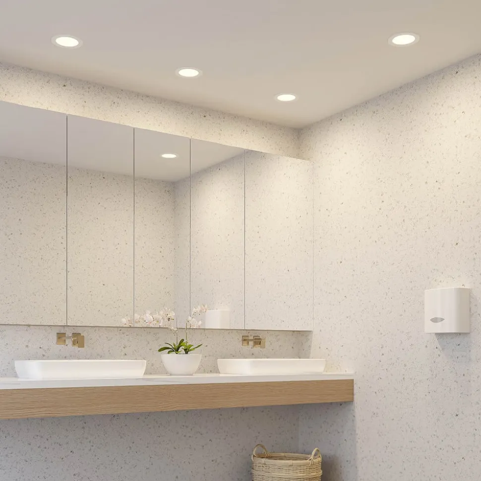 Prios LED-indbygningslampe Cadance, hvid, 17 cm, CCT, IP44