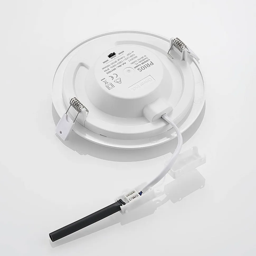 Prios LED-indbygningslampe Cadance, hvid, 17 cm, CCT, IP44