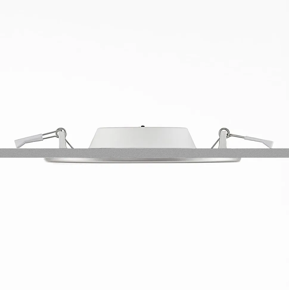 Prios LED-indbygningslampe Cadance, sølv, 17 cm, CCT, IP44