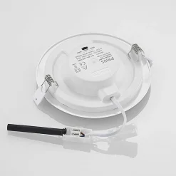 Prios LED-indbygningslampe Cadance, sølv, 17 cm, CCT, IP44