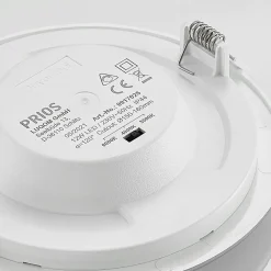 Prios LED-indbygningslampe Cadance, sølv, 17 cm, CCT, IP44