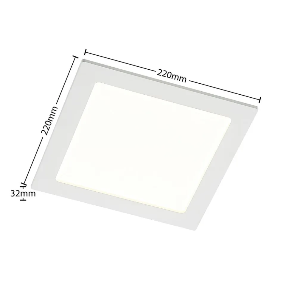 Prios LED-indbygningslampe Helina, hvid, 22 cm, 24 W, dæmpbar