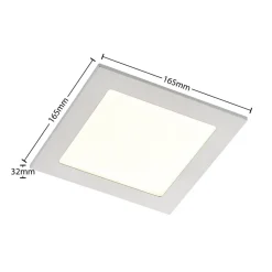 Prios LED-indbygningslampe Helina, sølv, 16,5 cm, dæmpbar