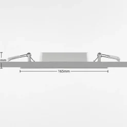 Prios LED-indbygningslampe Helina, sølv, 16,5 cm, dæmpbar