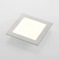 Prios LED-indbygningslampe Helina, sølv, 16,5 cm, dæmpbar