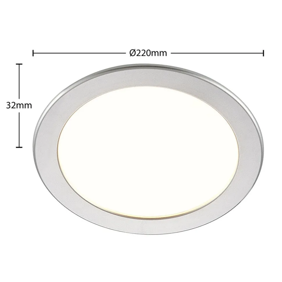 Prios LED-indbygningslampe Cadance, sølv, 22 cm, sæt med 3, CCT