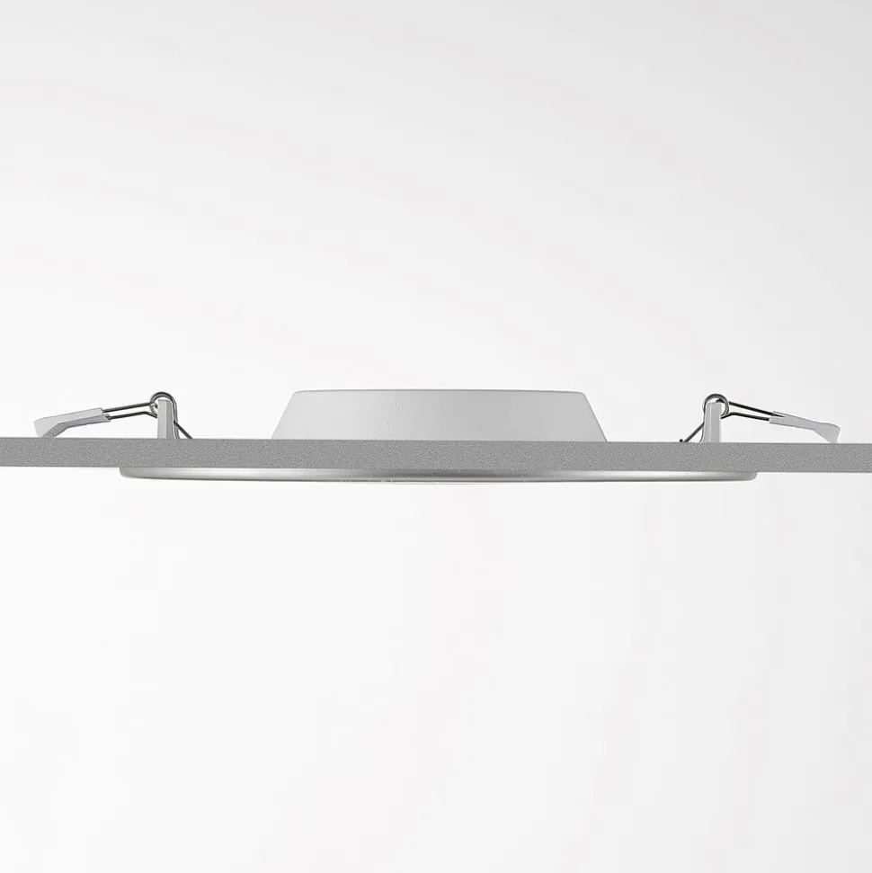 Prios LED-indbygningslampe Cadance, sølv, 22 cm, sæt med 3, CCT