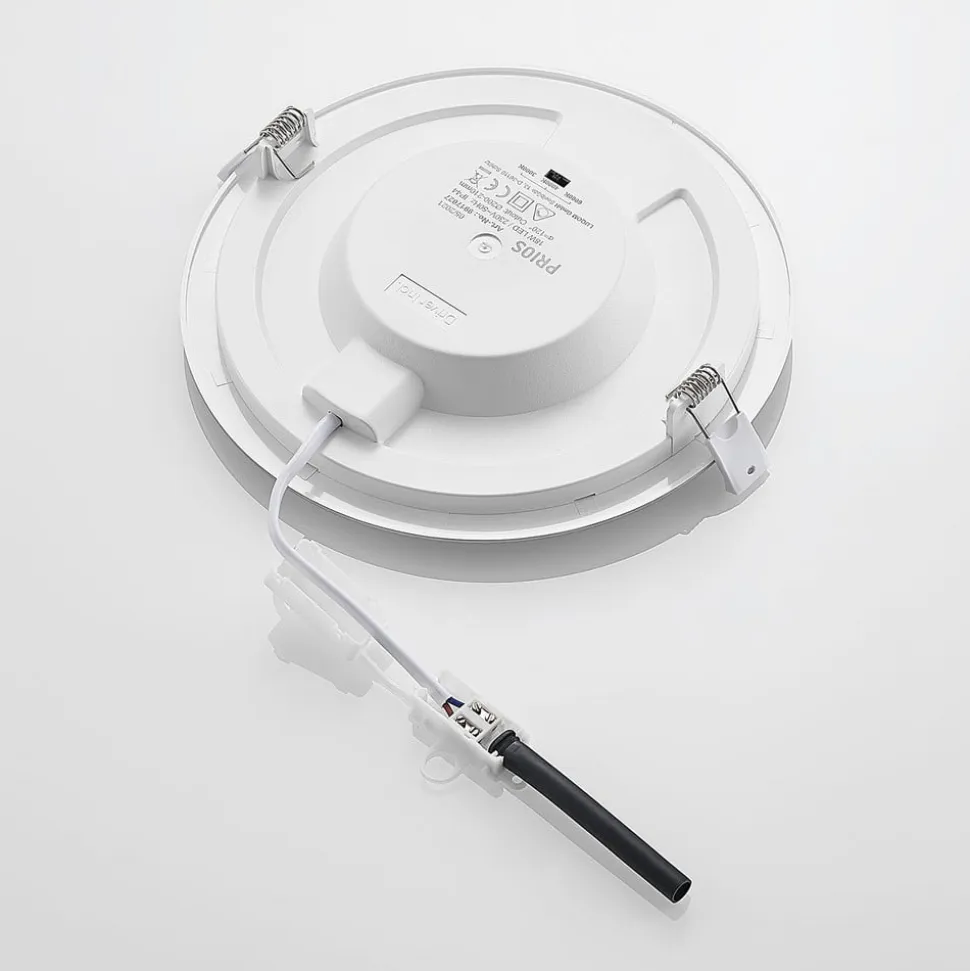 Prios LED-indbygningslampe Cadance, sølv, 22 cm, sæt med 3, CCT