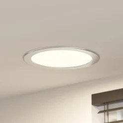 Prios LED-indbygningslampe Cadance, sølv, 24 cm, sæt med 10, CCT