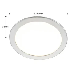 Prios LED-indbygningslampe Cadance, sølv, 24 cm, sæt med 10, CCT