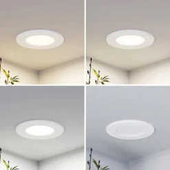 Prios LED-indbygningslampe Cadance, hvid, 12 cm, sæt med 2, CCT