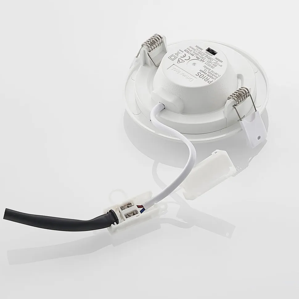 Prios LED-indbygningslampe Cadance, hvid, 12 cm, sæt med 2, CCT