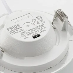 Prios LED-indbygningslampe Cadance, hvid, 12 cm, sæt med 2, CCT