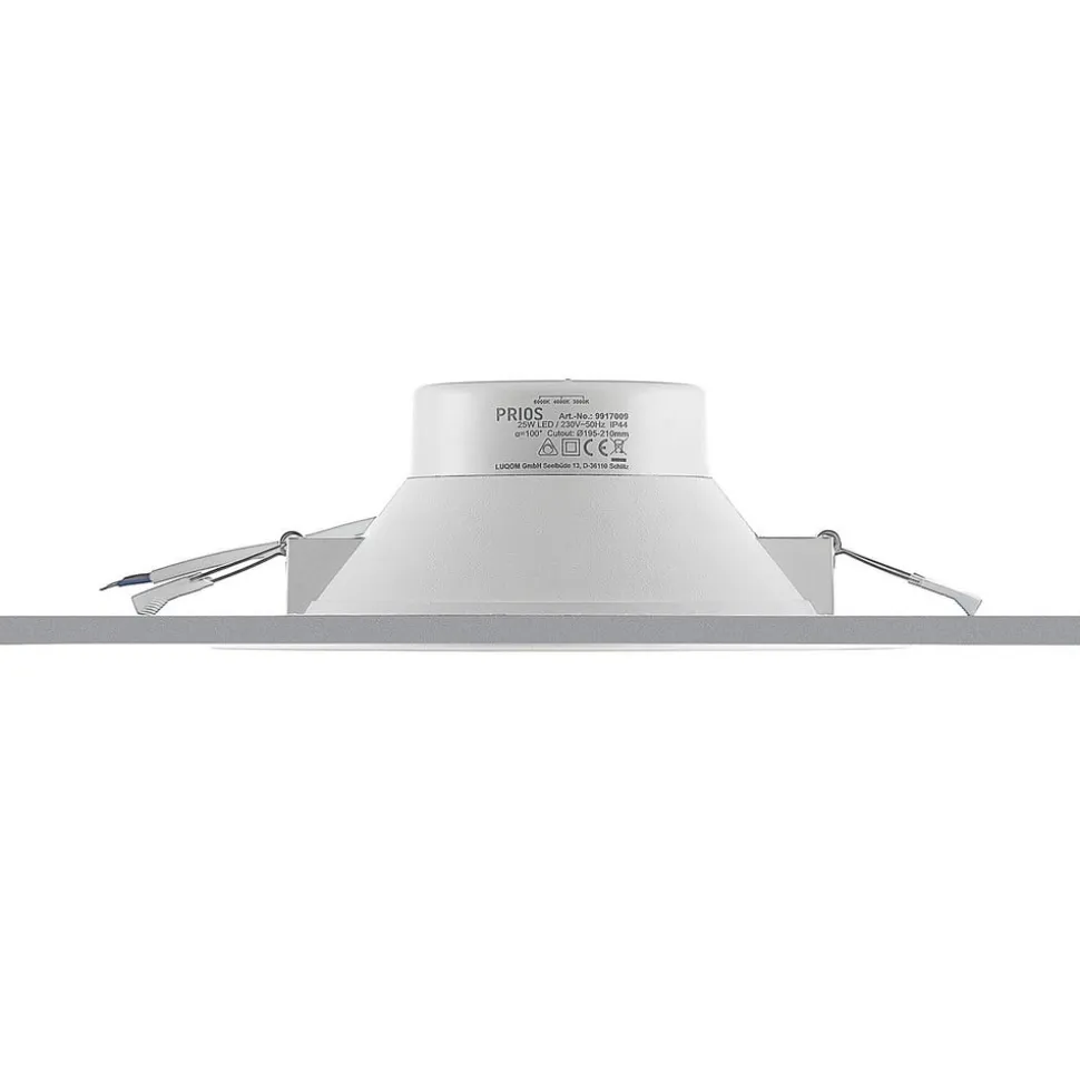 Prios LED-indbygningslampe Rida, 3 enheder, hvid, 23 cm, 25W, CCT, IP44