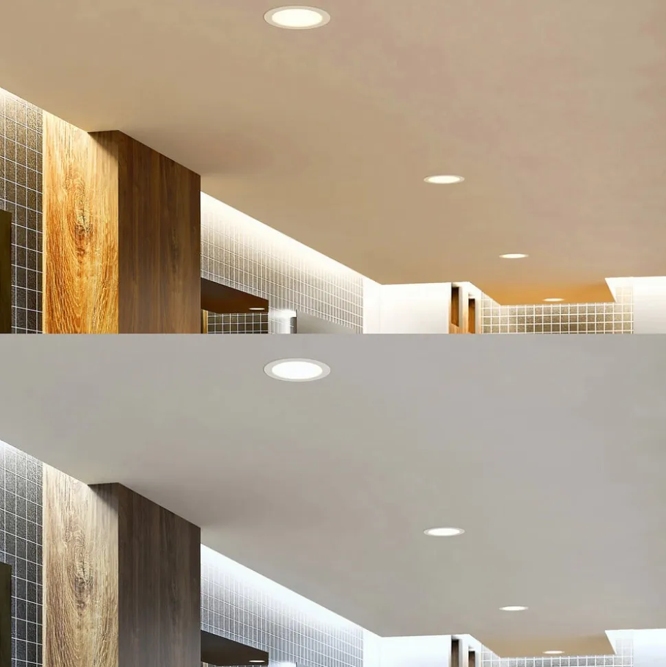 Prios LED-indbygningslampe Rida, 3 enheder, hvid, 23 cm, 25W, CCT, IP44