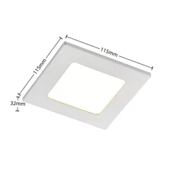 Prios LED-indbygningslampe Helina, sølv, 11,5 cm, dæmpbar