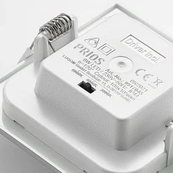 Prios LED-indbygningslampe Helina, sølv, 11,5 cm, dæmpbar
