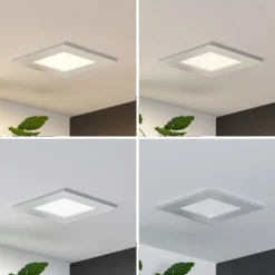 Prios LED-indbygningslampe Helina, sølv, 11,5 cm, dæmpbar