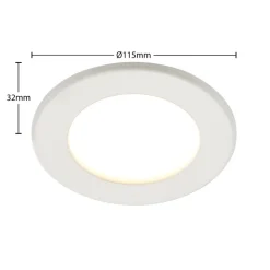 Prios LED-indbygningslampe Cadance, hvid, 12 cm, sæt med 3, CCT