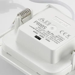 Prios LED-indbygningslampe Helina, hvid, 11,5 cm, dæmpbar