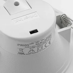Prios LED-indbygningsspot Rida, hvid. Ø 15 cm, CCT, IP44