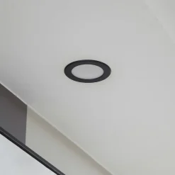 Prios LED-indbygningsspot Rida, sort, Ø 10 cm, CCT, IP44