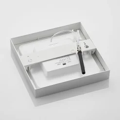 Prios LED-loftlampe Alette, sølv, 22,7 cm, 24W, dæmpbar