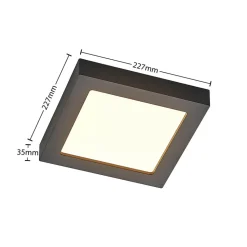 Prios LED-loftlampe Alette, sort, 18 W, CCT, dæmpbar