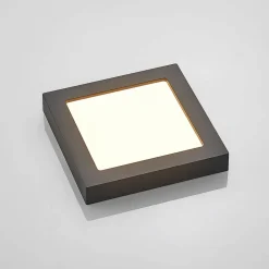 Prios LED-loftlampe Alette, sort, 18 W, CCT, dæmpbar