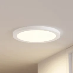 Prios LED-loftlampe Aureka, sæt med 2, sensor, Ø 33 cm, hvid
