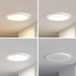 Prios LED-loftlampe Aureka, bevægelsessensor, Ø 33 cm, hvid