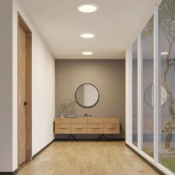 Prios LED-loftlampe Aureka, bevægelsessensor, Ø 33 cm, hvid