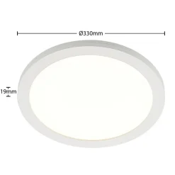Prios LED-loftlampe Aureka, bevægelsessensor, Ø 33 cm, hvid